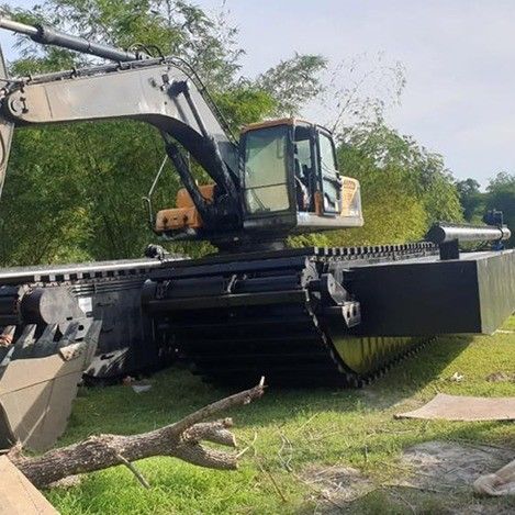 China OEM Karet Jalur Chassis Robot Amfibi Excavator Pontoon Undercarriage Untuk Dijual