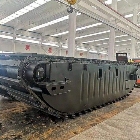 China OEM Karet Jalur Chassis Robot Amfibi Excavator Pontoon Undercarriage Untuk Dijual