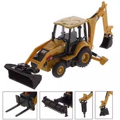 1/64 Skala Diecast Masters Peralatan Berat Backhoe Loader Alloy Kendaraan Konstruksi Model 85765