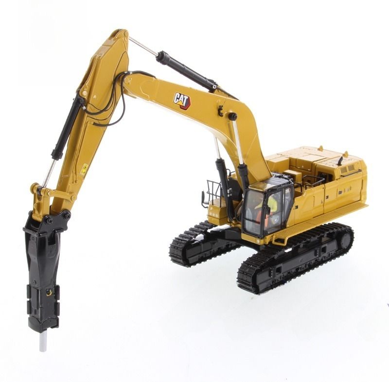 DM 1/50 Skala Heavy Duty Excavator Demolition Hammer Grapple Konstruksi Model 85709