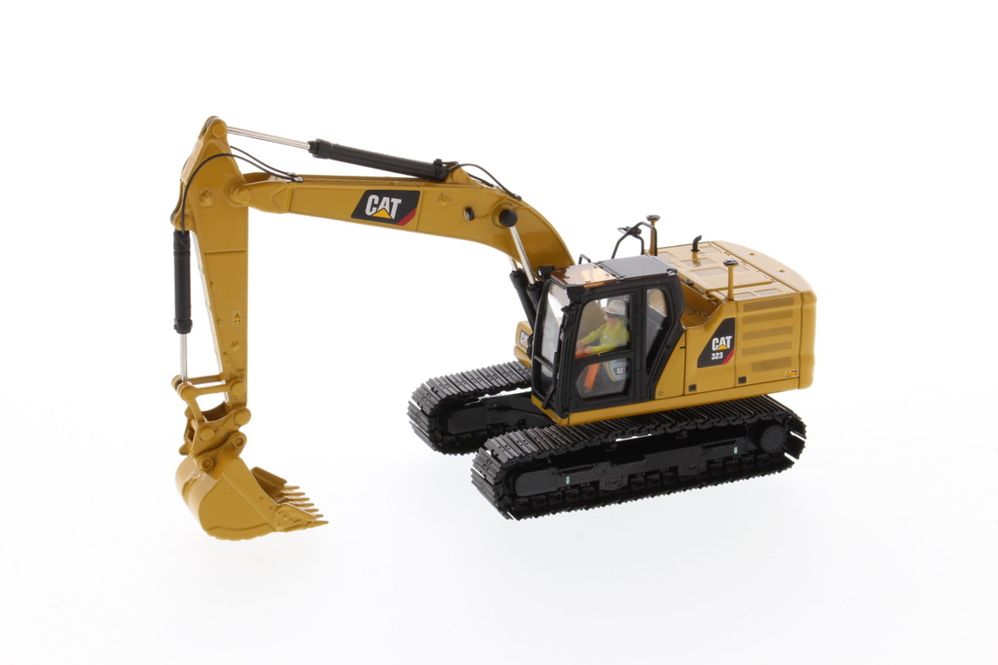 DM 1:50 CAT 323 Dengan Alat Kerja Mesin Excavator Die-cast Kendaraan Teknik Model 85657