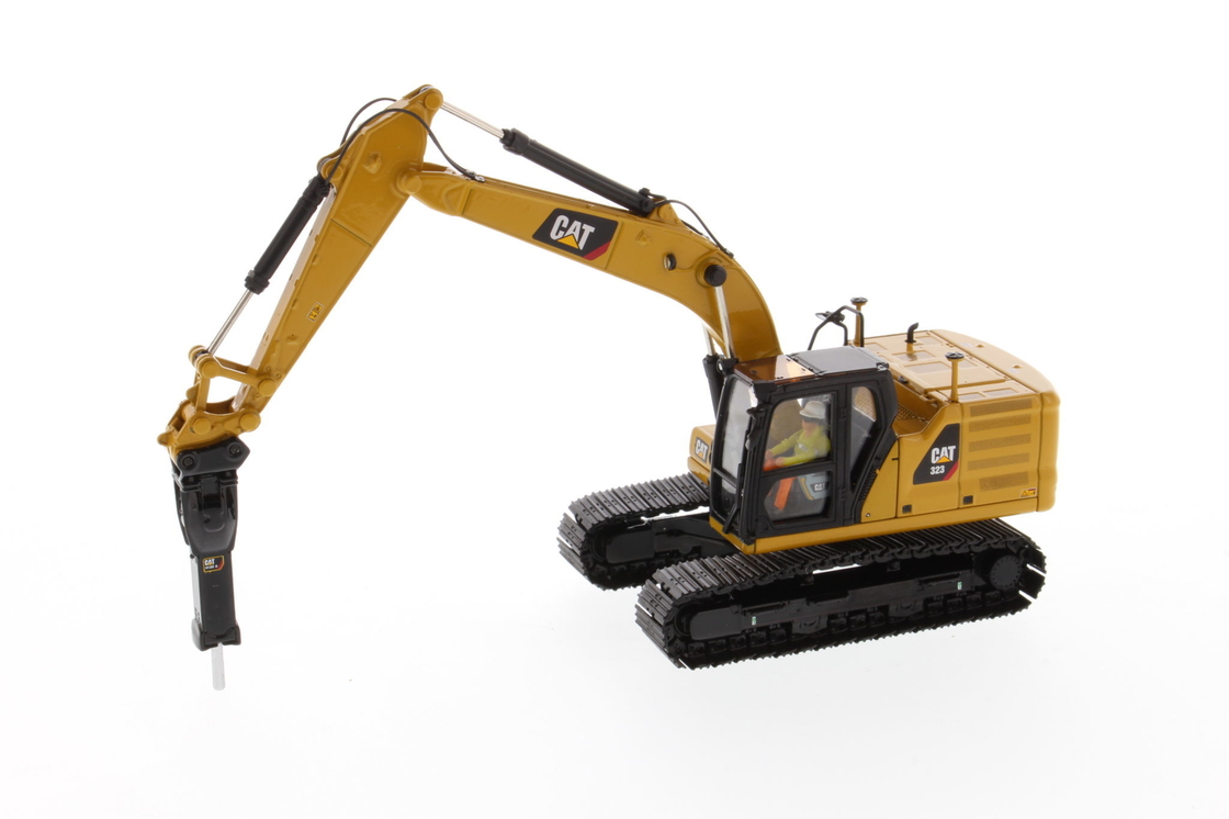 DM 1:50 CAT 323 Dengan Alat Kerja Mesin Excavator Die-cast Kendaraan Teknik Model 85657