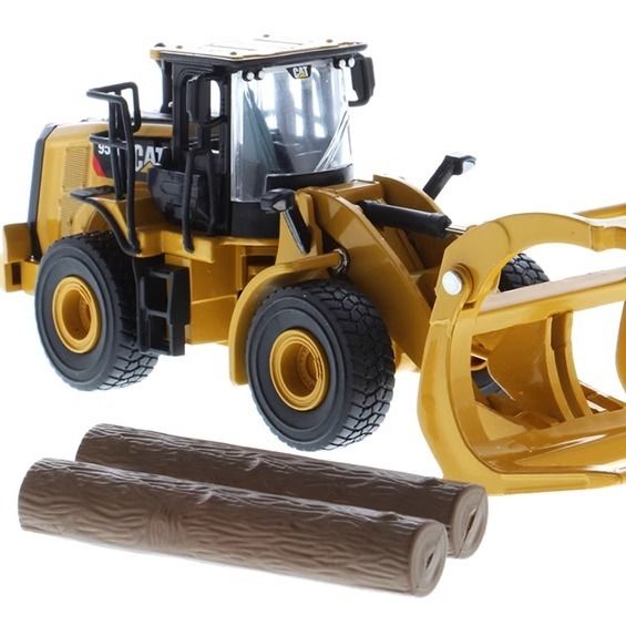 1:64 DM Diecast Masters Wheel Loader Lampiran Forklift Log Model 85635 Koleksi
