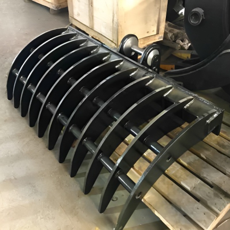 Kualitas Tinggi Kustom PC100-6 10 Ton Bucket Rake Excavator OEM Lampiran Konstruksi