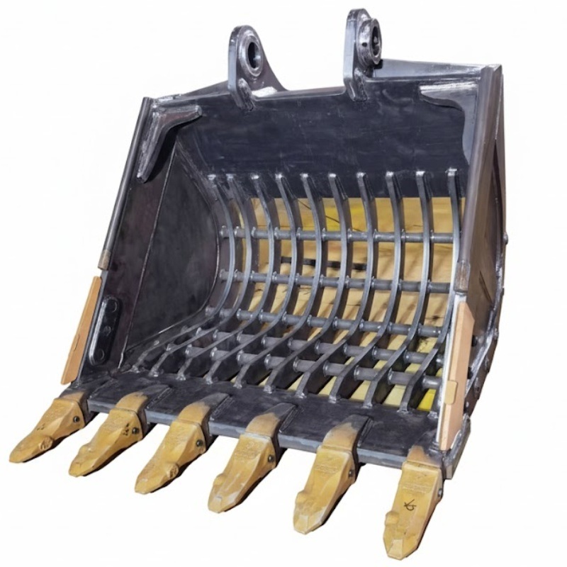 Bucket Sieve Excavator Heavy Duty yang dapat disesuaikan dengan baja kekuatan tinggi Q355 untuk skrining dan pembagian batuan