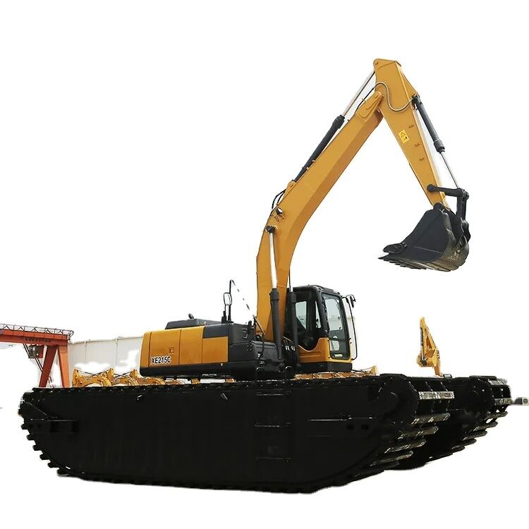 Pemasangan khusus Penggali Amfibi Terapung Pontoon Undercarriage untuk Sany SY135C Swamp Excavator Manufacturer