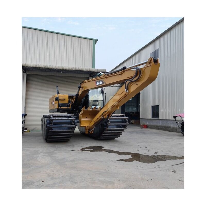Pemasangan khusus Penggali Amfibi Terapung Pontoon Undercarriage untuk Sany SY135C Swamp Excavator Manufacturer