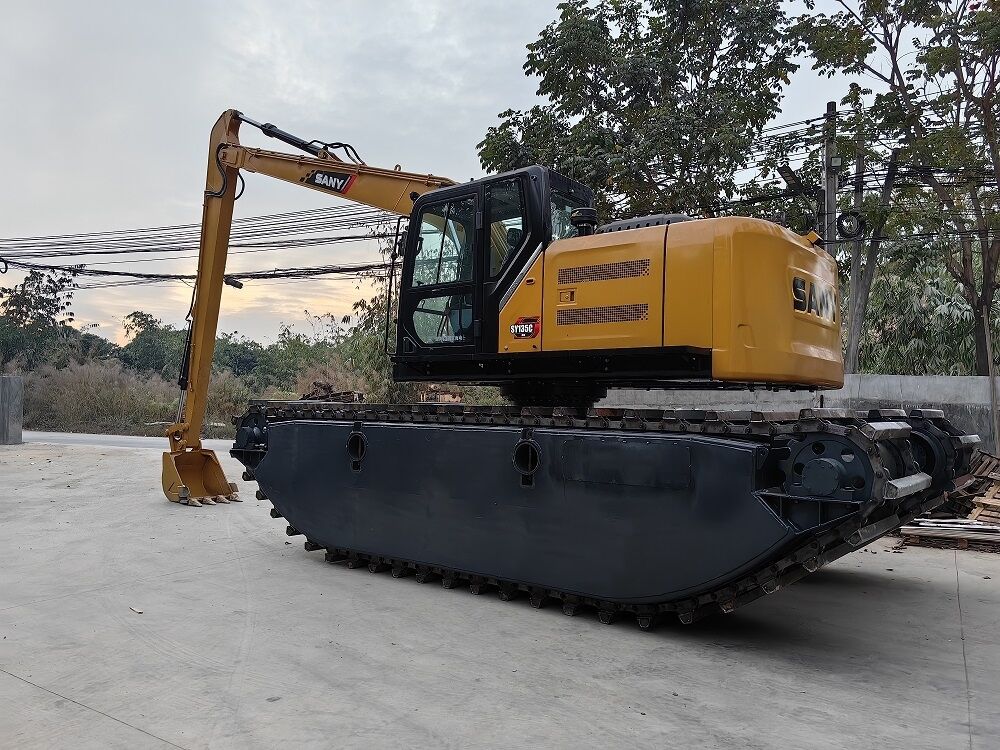 Pemasok Platform Apung Perayap Rawa Undercarriage Ponton Excavator Amfibi Kustom untuk Excavator