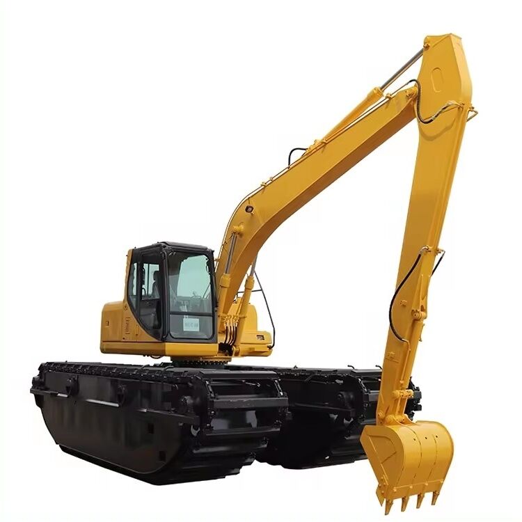 Pemandangan Pontoon Terapung yang Disesuaikan untuk Penggali Amfibi Swamp Marsh Wetlands Conversion Supplier