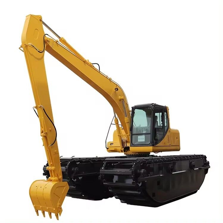 Disesuaikan 20 Ton Amphibious Excavator Pontoons Floating Chassis untuk Swamp Wetland Soft Terrain Projects