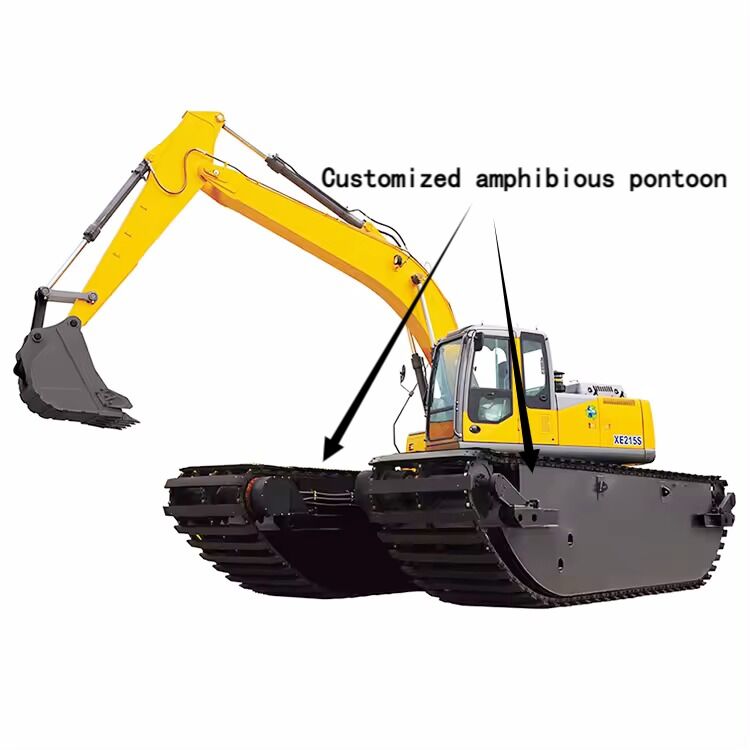 Disesuaikan Amphibious Excavator Floating Undercarriage Float Pontoon untuk dijual Pemasok Peralatan Berat
