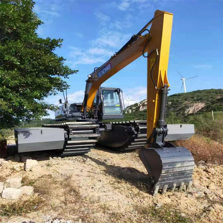 Rangka Bawah Ponton Excavator yang Dapat Disesuaikan, Pelampung Air, Pelampung Rawa untuk Operasi Stabil, Perawatan Mudah, Pemasok