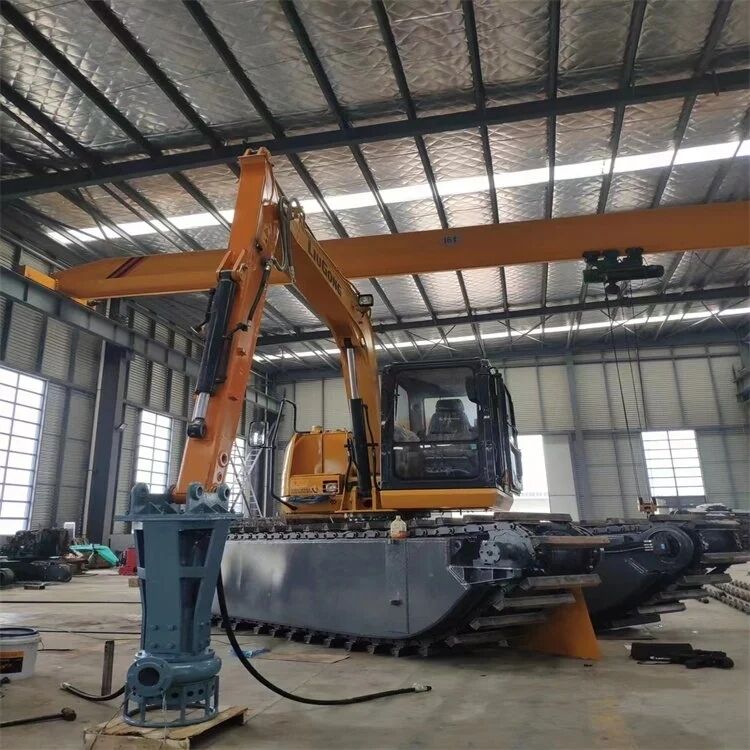 Rangka Bawah Ponton Excavator yang Dapat Disesuaikan, Pelampung Air, Pelampung Rawa untuk Operasi Stabil, Perawatan Mudah, Pemasok