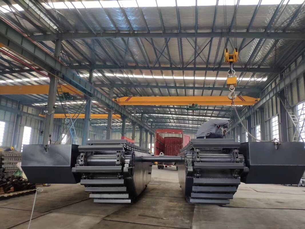 Pemasok Tangki Apung Undercarriage Amfibi Ponton Excavator yang Disesuaikan untuk Peralatan Kerja Air Lahan Basah